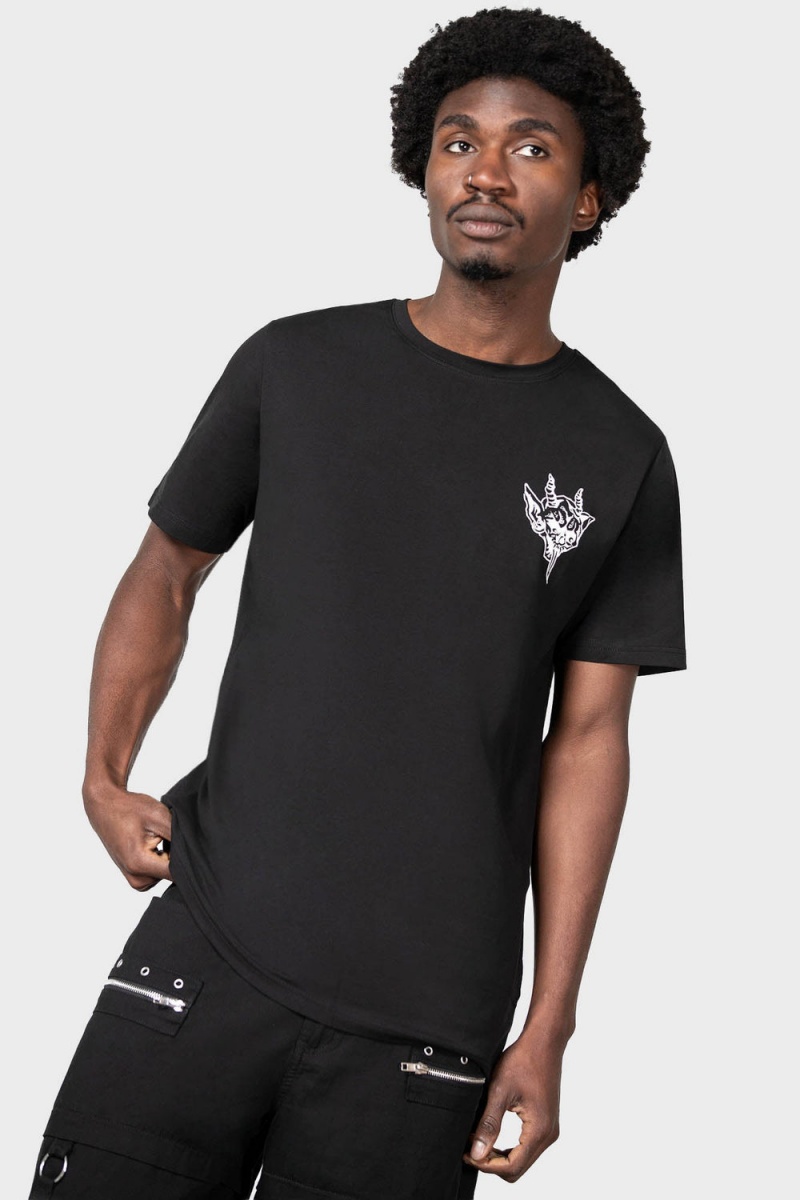 Killstar Rayn In Hell T-Shirt Oberteile Herren Schwarz | UBN436571