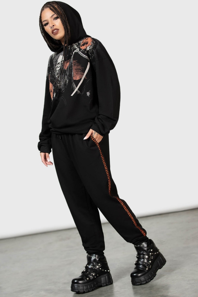 Killstar Reaping Time Joggers Unterteile Damen Schwarz | ENR738951