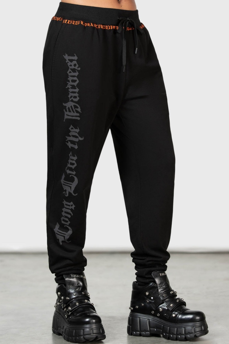 Killstar Reaping Time Joggers Unterteile Damen Schwarz | ENR738951