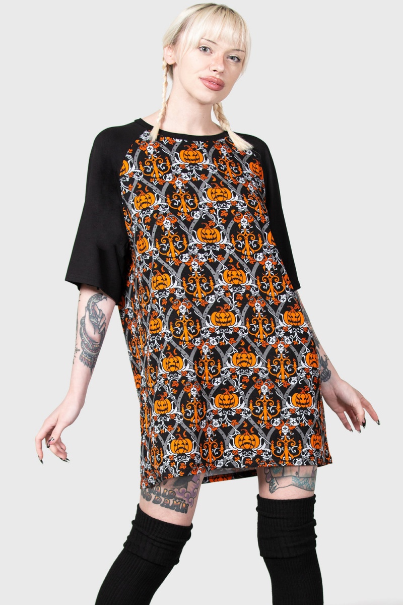 Killstar Ringer T-Shirt Loungewear Damen Schwarz | RVQ872193