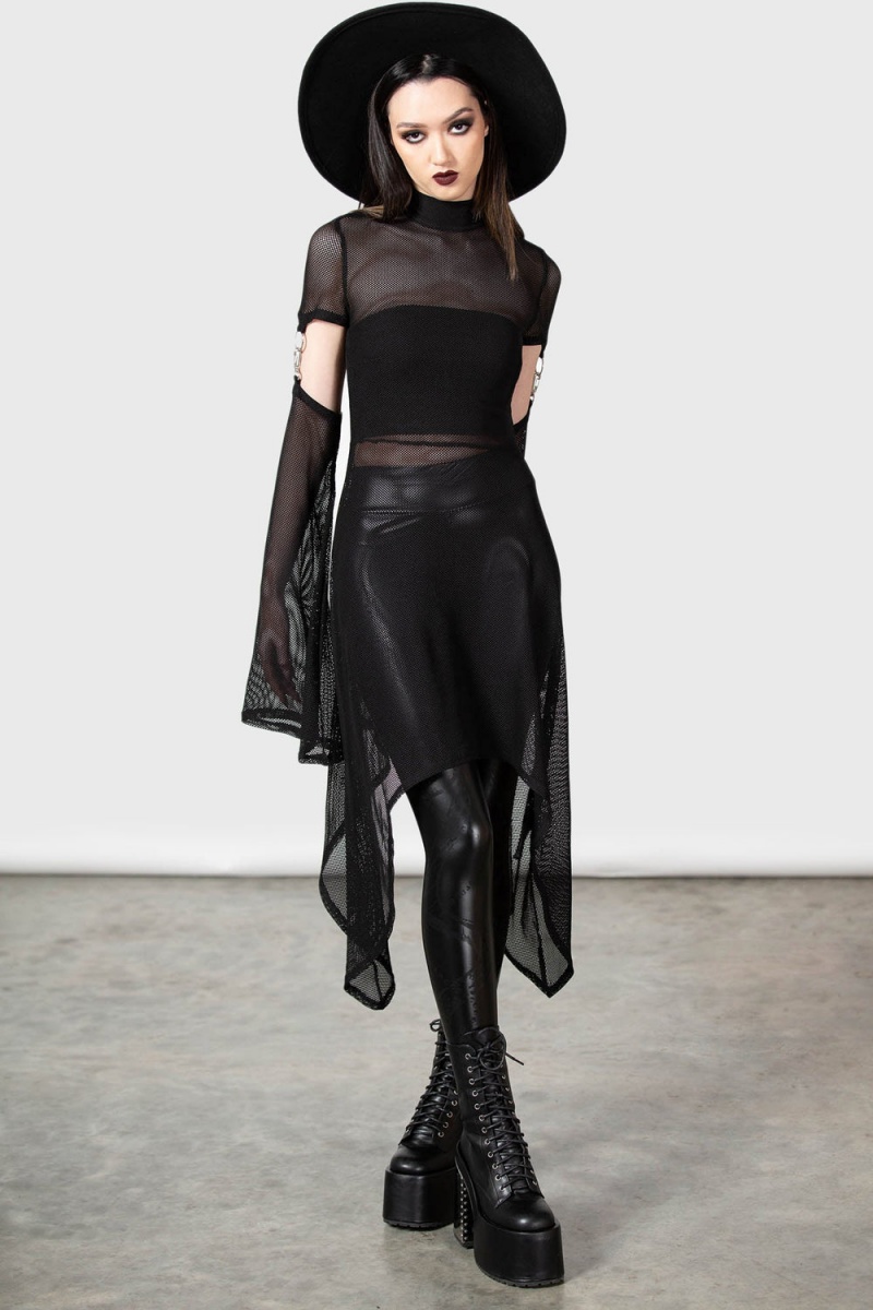 Killstar Saturns Tunic Oberteile Damen Schwarz | ISR052384