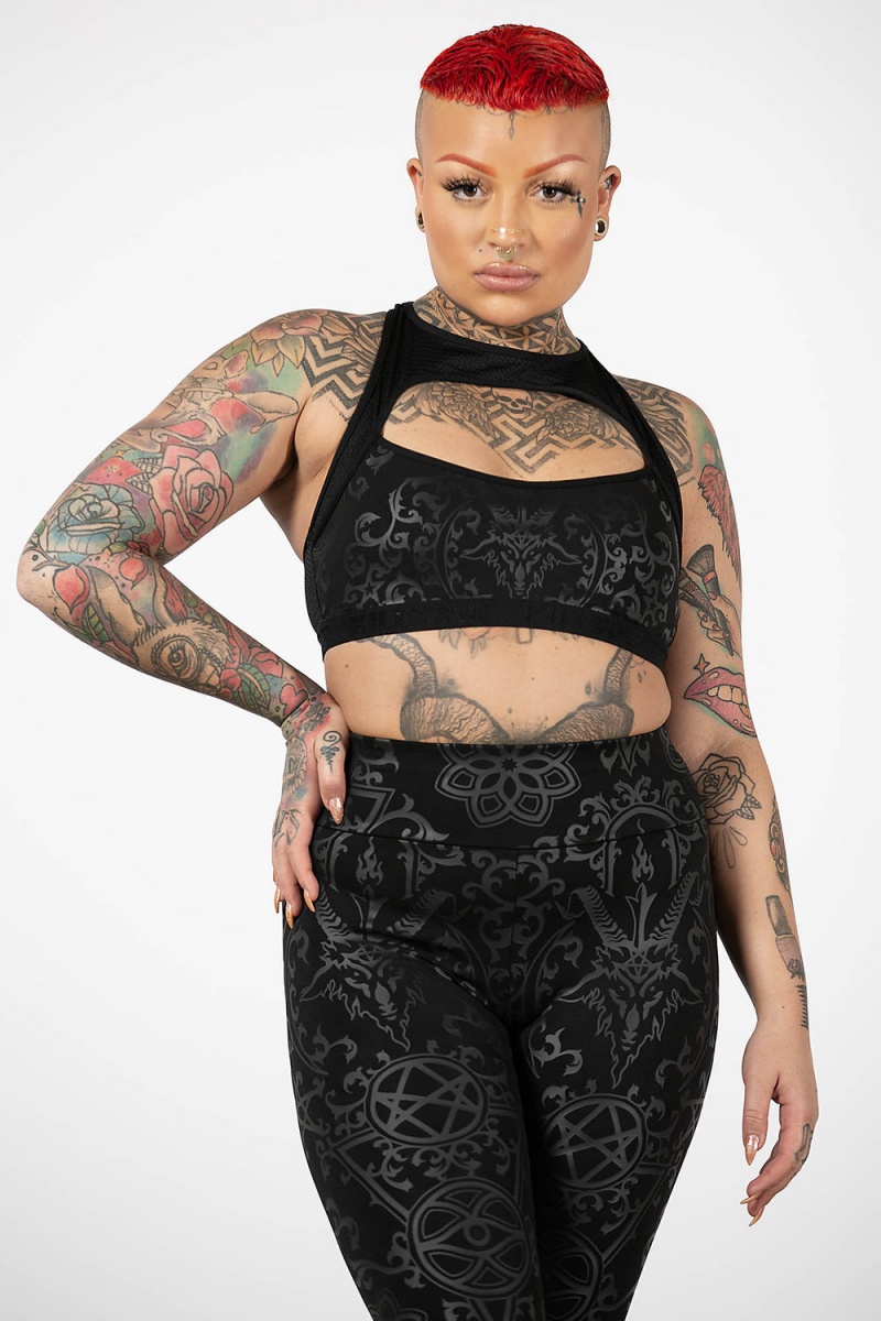 Killstar Searchlight Sports Bra Unterwäsche Damen Schwarz | WSA457832