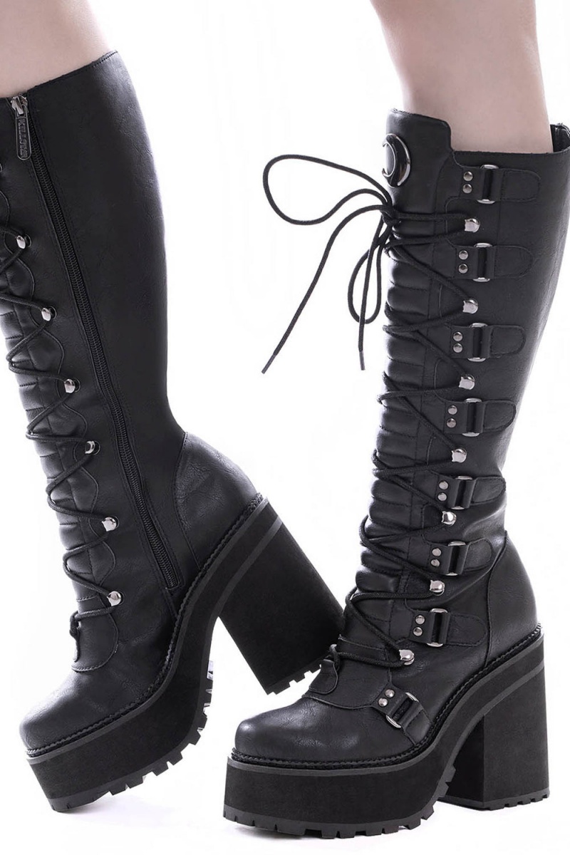 Killstar Selene Boots Stiefel Unisex Schwarz | OVJ081634