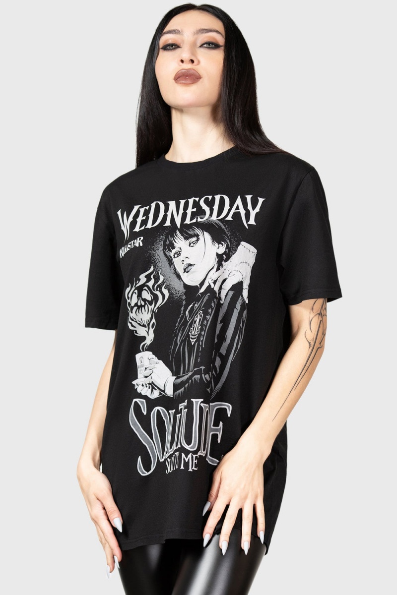 Killstar Sharp-Edged T-Shirt Oberteile Damen Schwarz | ZSK905748