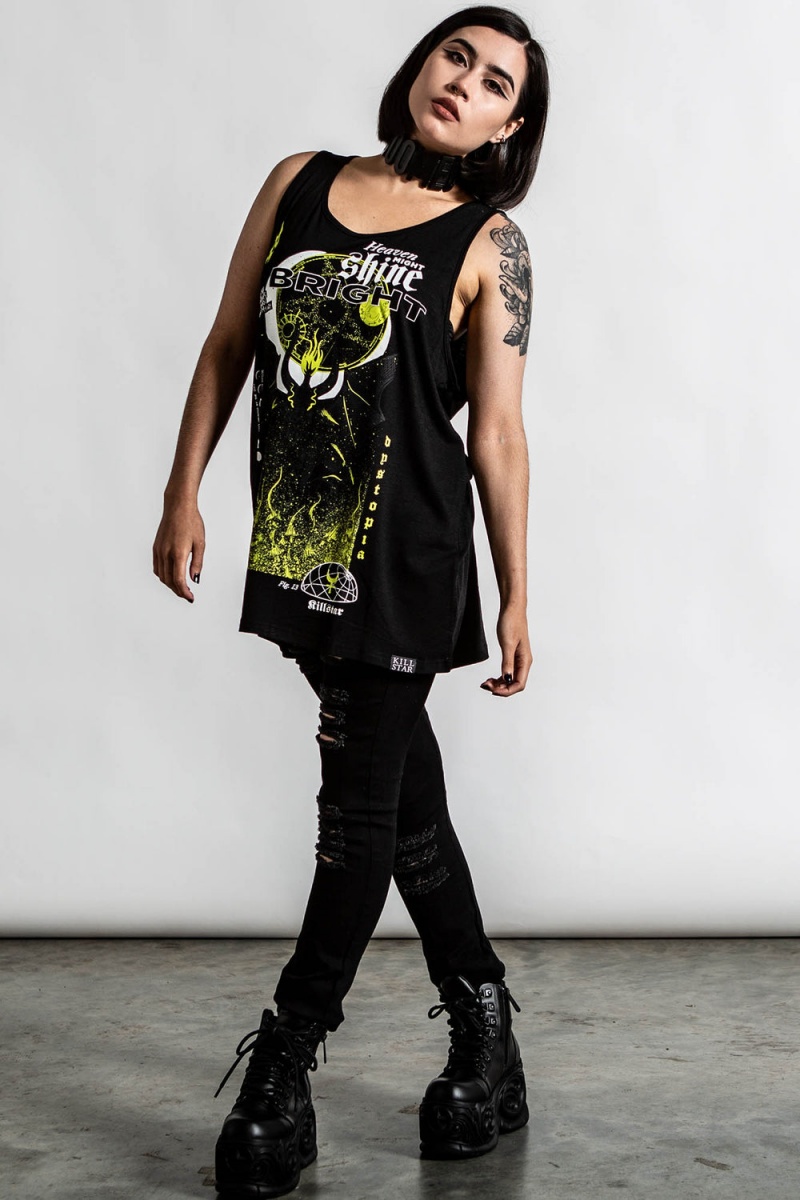 Killstar Shine Bright Vest Oberteile Damen Schwarz | IGE703654