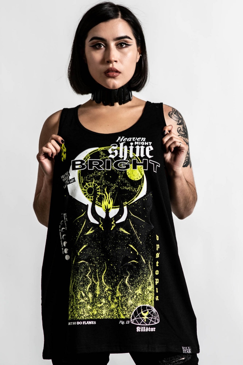 Killstar Shine Bright Vest Oberteile Damen Schwarz | IGE703654