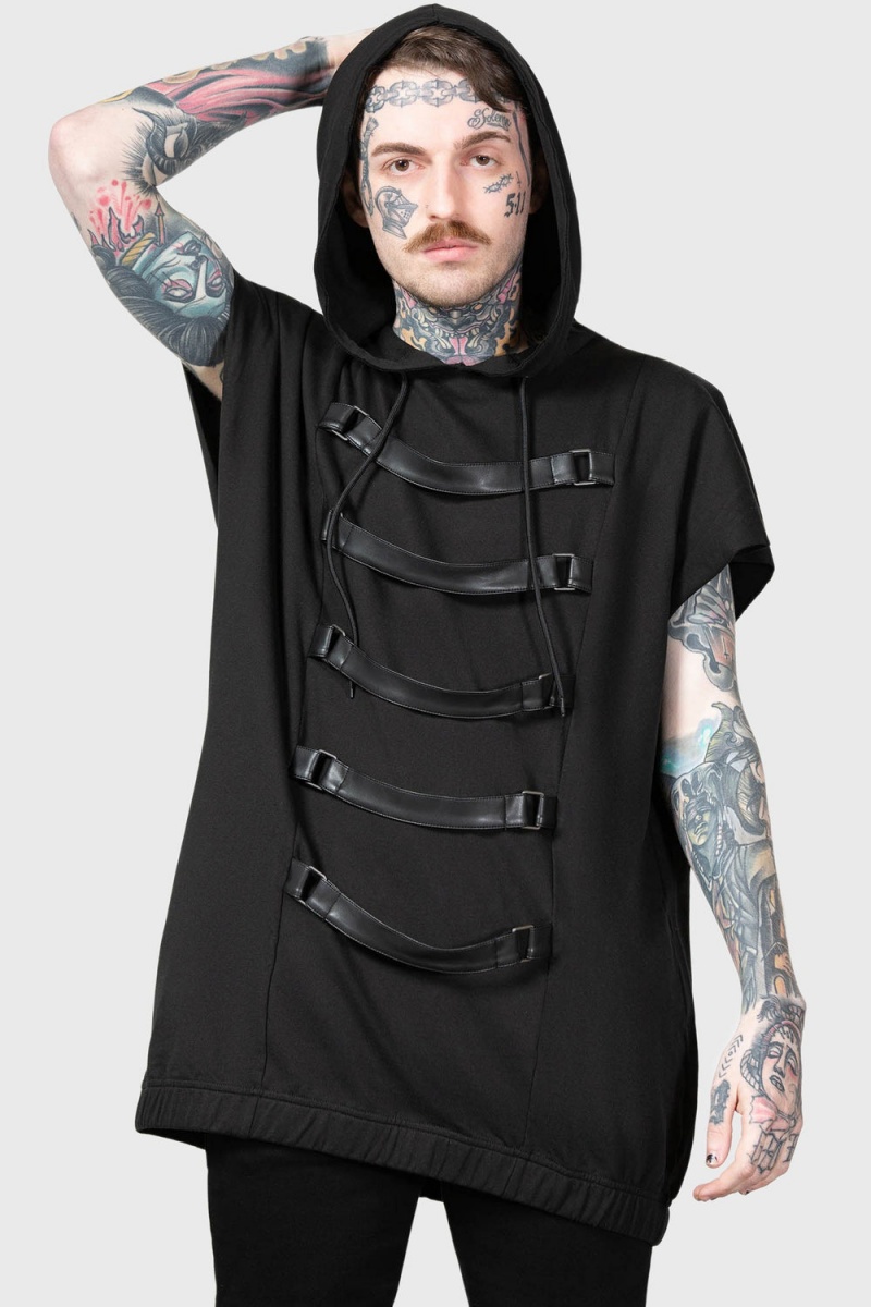 Killstar Skonnad Ärmellose Hoodie Oberteile Damen Schwarz | TGA905783