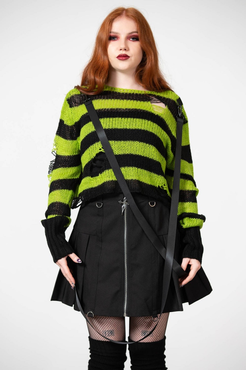 Killstar Slugs N' Snails Knit Pullover Oberteile Damen Grün | STN495820