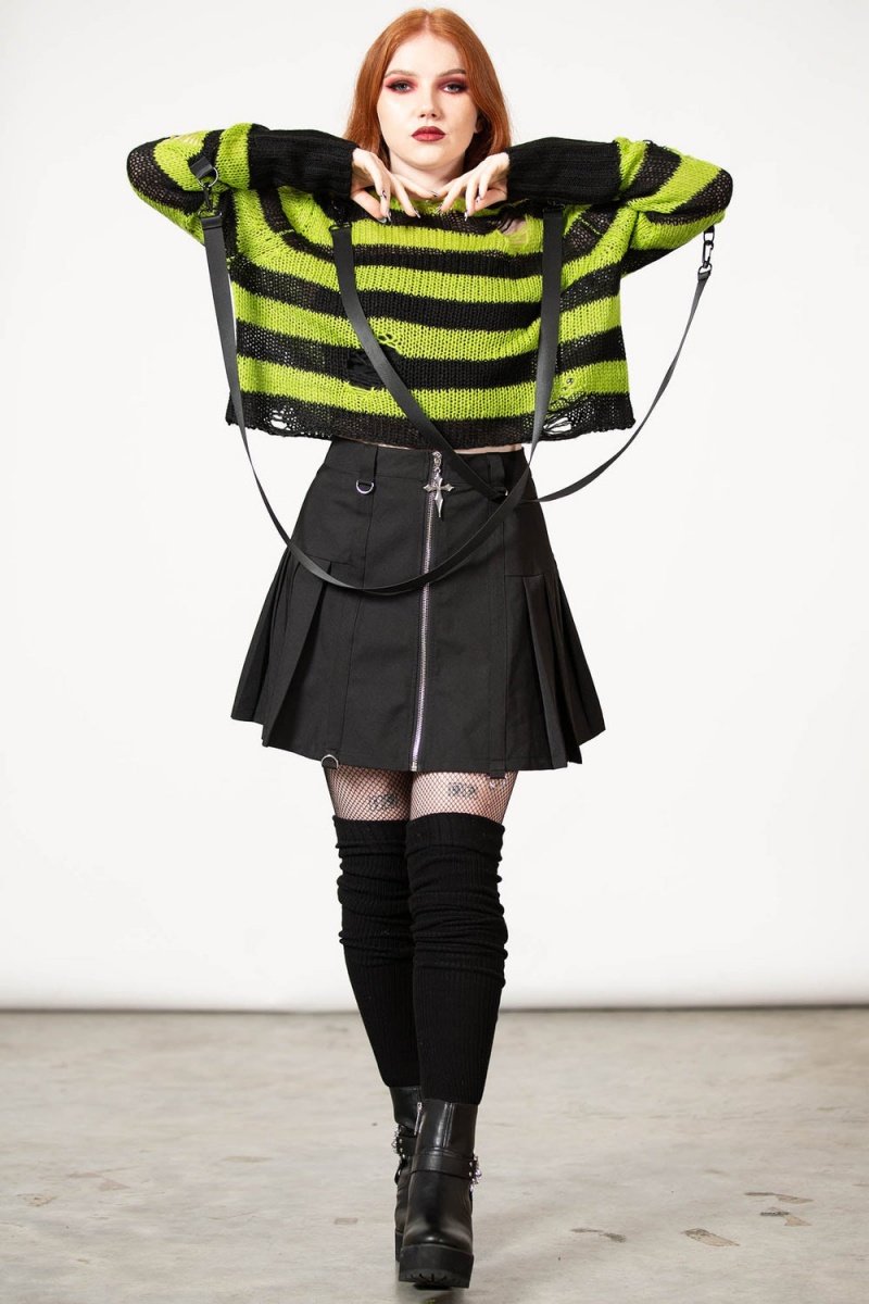 Killstar Slugs N\' Snails Knit Pullover Oberteile Damen Grün | STN495820