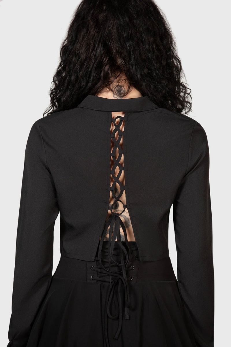 Killstar Sofia Shirt Oberteile Damen Schwarz | IPH270491