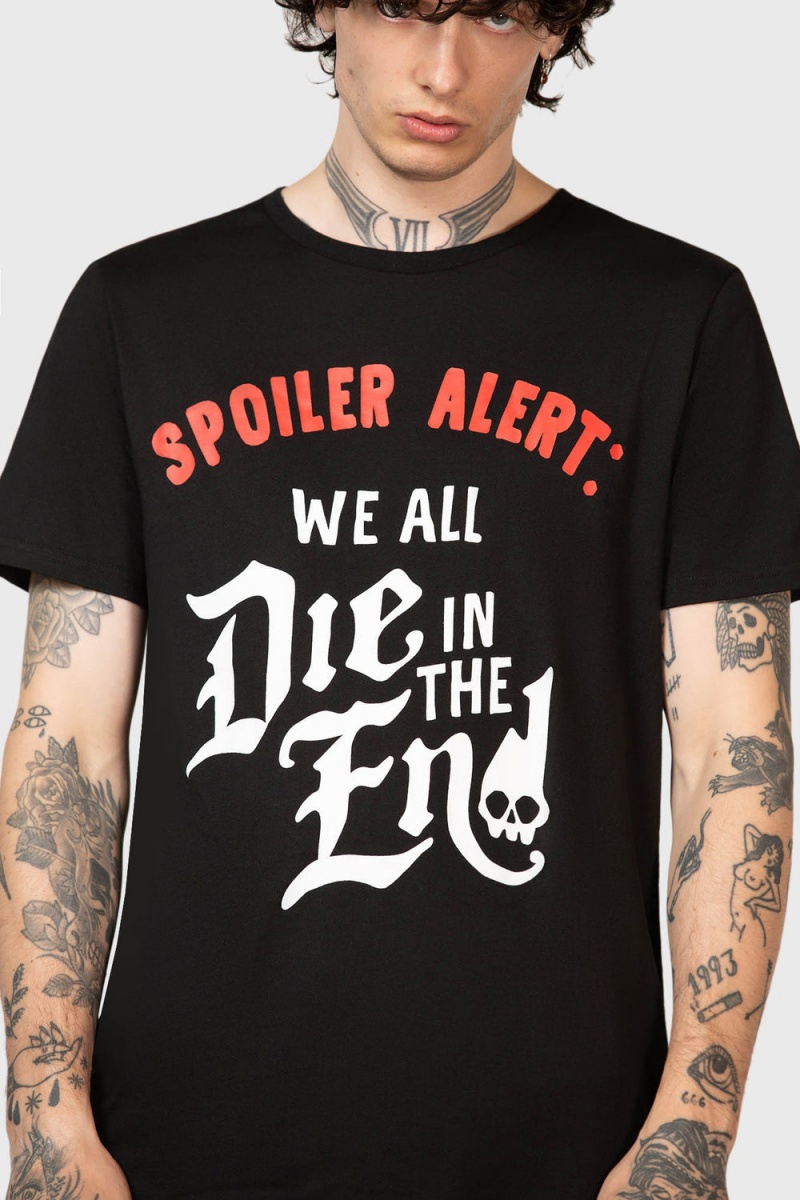 Killstar Spoiler T-Shirt Oberteile Herren Schwarz | XOV691083