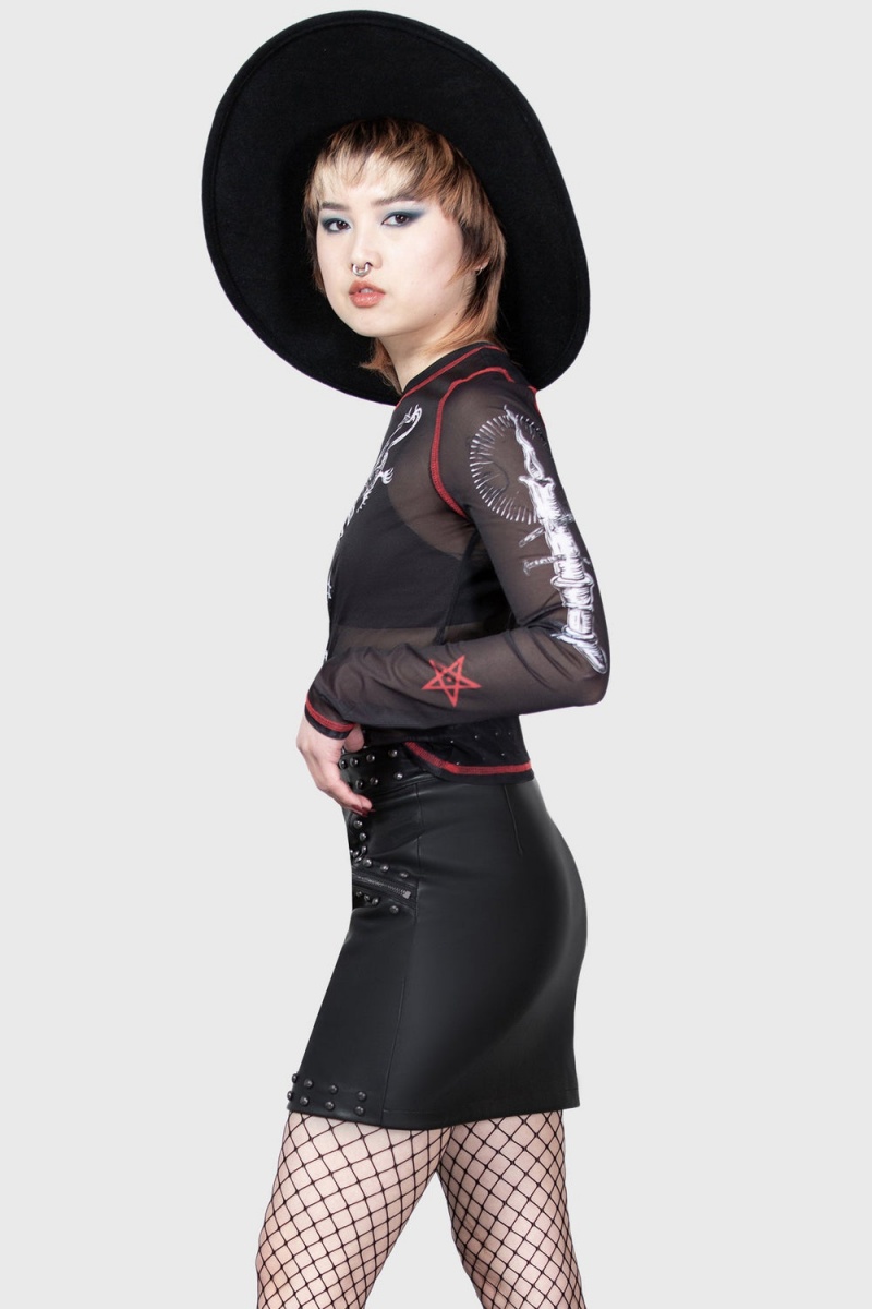 Killstar Stolas Skirt Unterteile Damen Schwarz | PCO025974