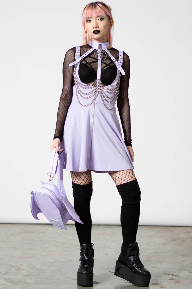 Killstar Suspend Me Statement Skirt [PASTEL LILAC] Unterteile Damen Lilac | HIM274905