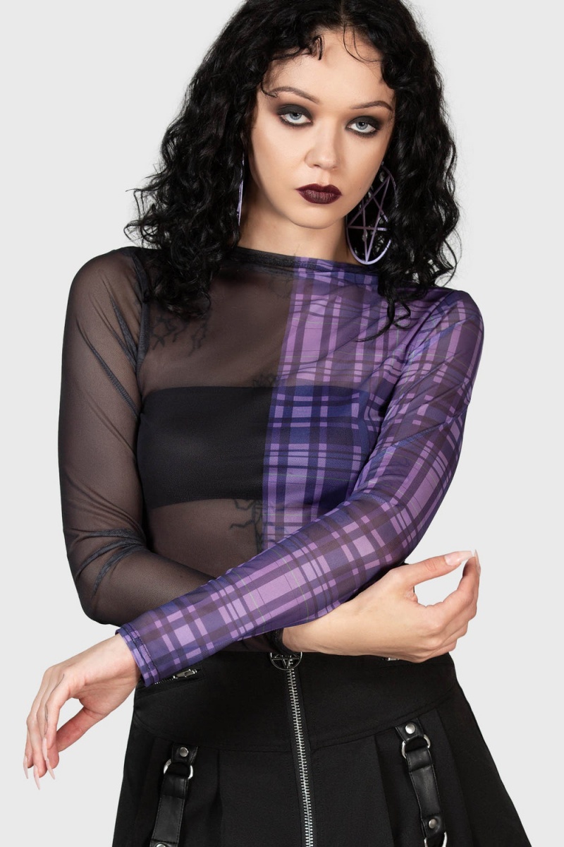 Killstar Sweet Nightmare Long Sleeve Top Oberteile Damen Lila | EAH927058