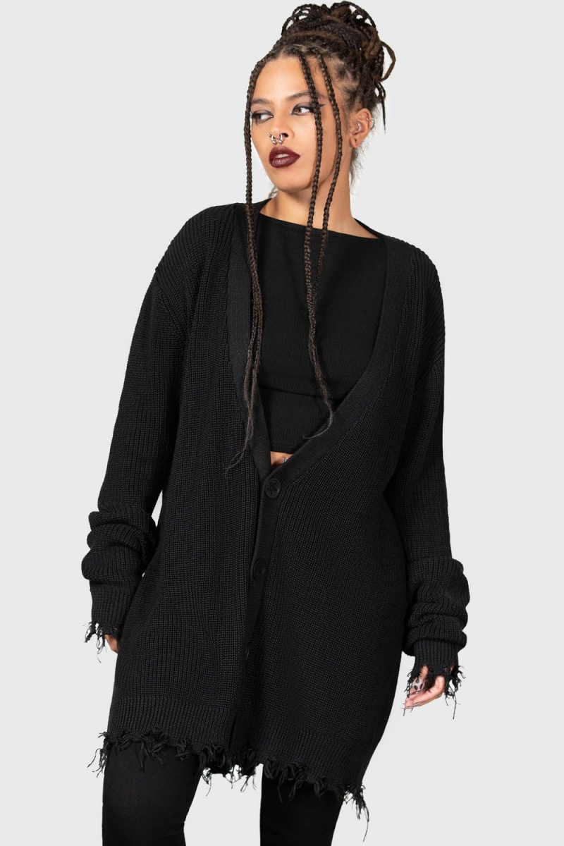 Killstar The Antisocials Cardigan Oberbekleidung Damen Schwarz | XEG487316