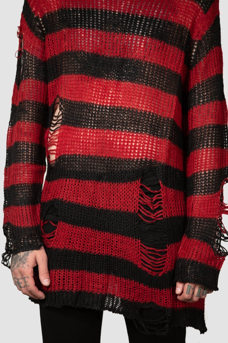 Killstar Total Horror Knit Pullover Oberteile Damen Rot | HTI047982