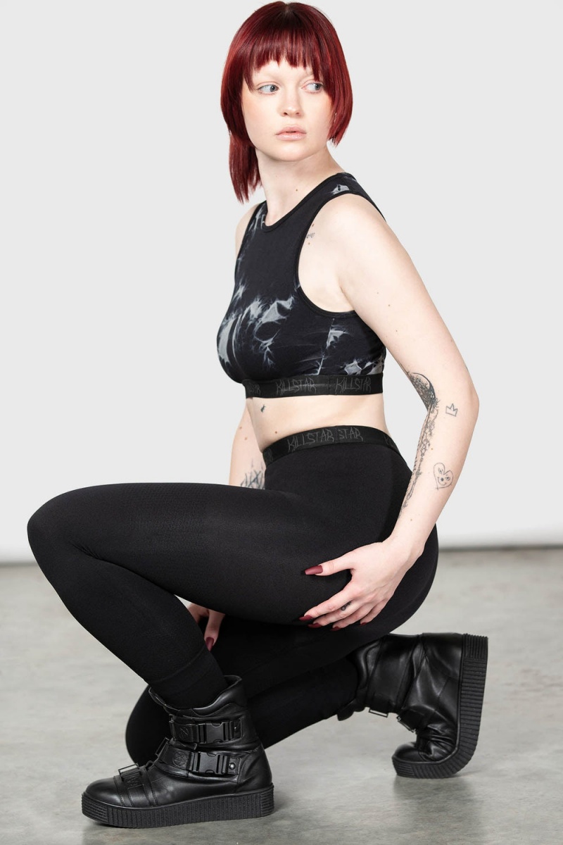 Killstar Vampyre Lunge Panelled Leggings Unterteile Damen Schwarz | MIL791834