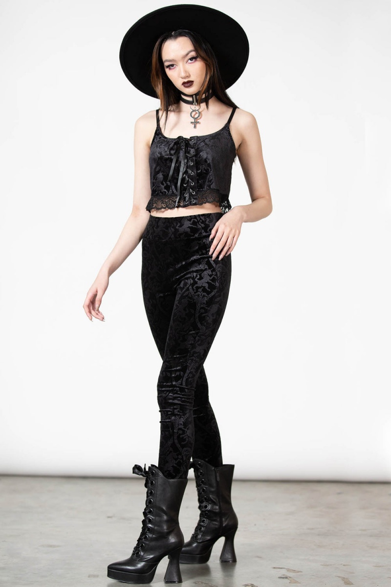 Killstar Versilesa Leggings Unterteile Damen Schwarz | WPF547263