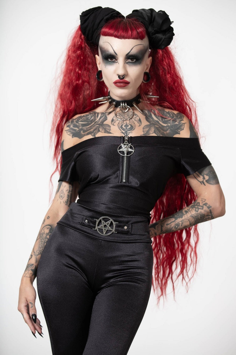 Killstar Vervain Top [B] Oberteile Damen Schwarz | TKI925786