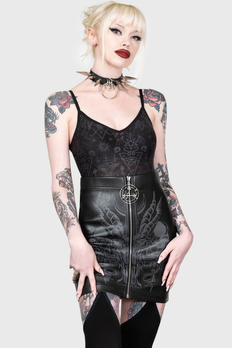 Killstar Your High-Priestess Bodysuit Unterwäsche Damen Schwarz | AYL647319